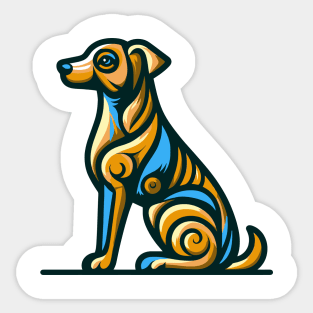 Pop art dog illustration. cubism illustration of a dog Sticker